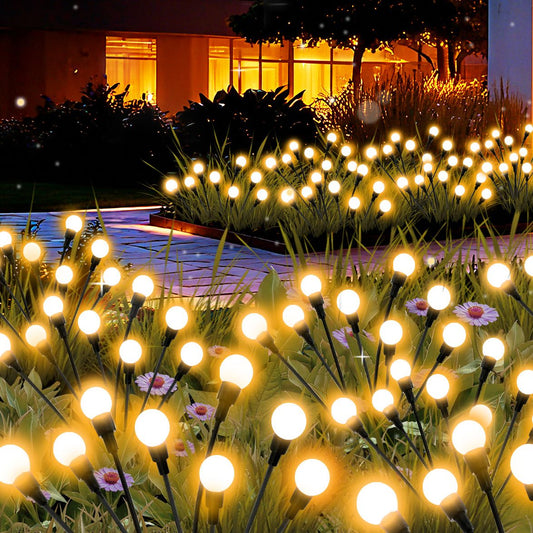 TopZoo Solar Garden Stake Lights Outdoor Waterproof, 8 Pack/2 Modes Swaying Firefly Lights for Garden Decor, Yard, Patio, Pathway, Party, Christmas Decoration, Warm White 64 LED
