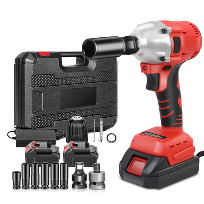 Baokaler Cordless Impact Wrench, Max Torque 740 Ft-lbs Impact Gun 1/2 inch, High Efficiency Brushless Motor with Fast Charger and 2 Battery