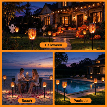43" Solar Outdoor Lights, 96 LED, Higher & Larger Flickering Flame Solar Torch Lights Waterproof Outdoor Pathway Lights for Garden Patio Yard 2 Pack