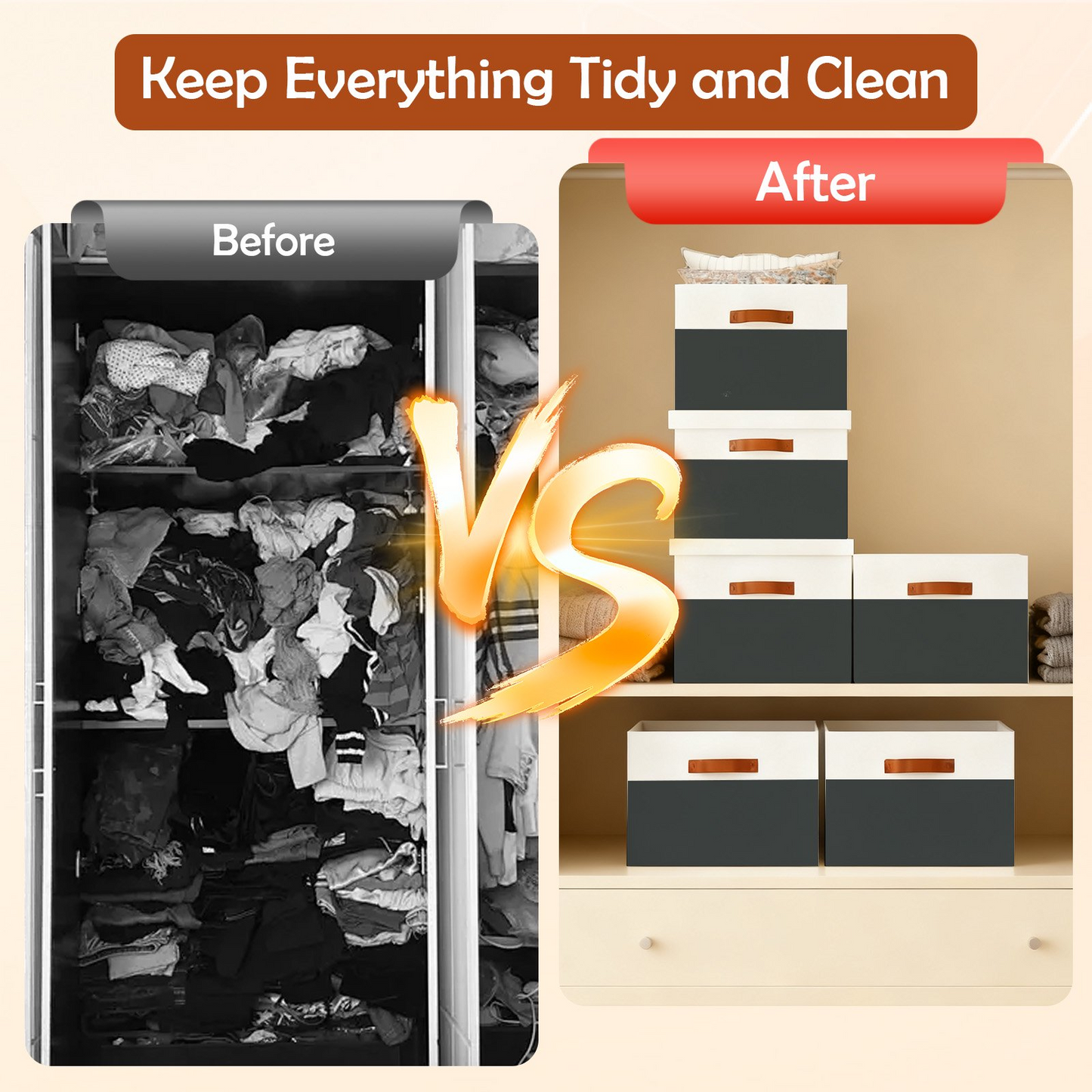 Storage Bins with Lids, 2 Pack Extra Large Blanket Storage Baskets with Lids, Closet Organizers Bins for Living Room, Nursery, Black and White