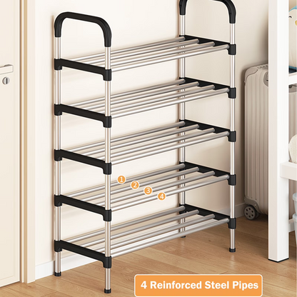 6-Tier Multifunctional Shoe Rack, Easy-to-Assemble Multi-Layer Shoe Storage Shelf for Hallways, Bedrooms, Bathrooms, Offices, and Living Rooms
