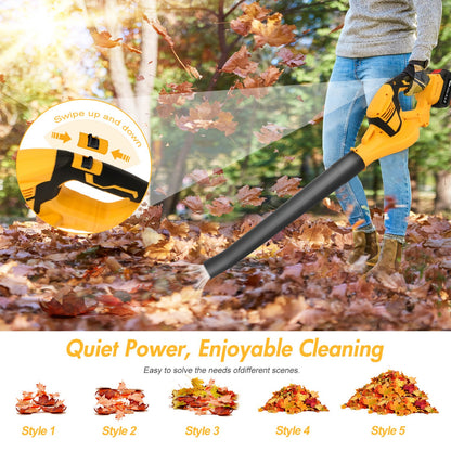 CATGOOD Cordless Leaf Blower, 21V Leaf Blower with 2 Batteries and Charger, 3.0Ah Electric Leaf Blowers for Lawn Care, Patio, Blowing Leaves