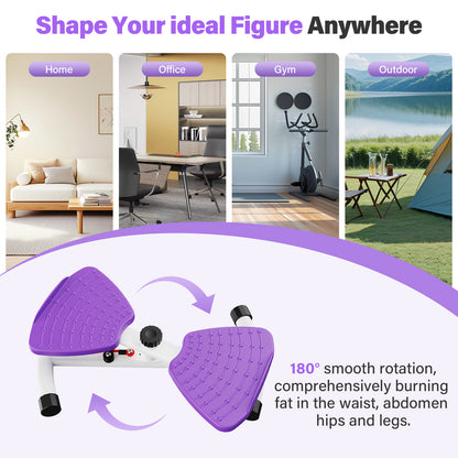 Slim Waist Twister, Waist Twister Machine, Core Workout Board for Women, Home Gym Equipment for Hourglass Figure & Love Handle Reduction, Purple