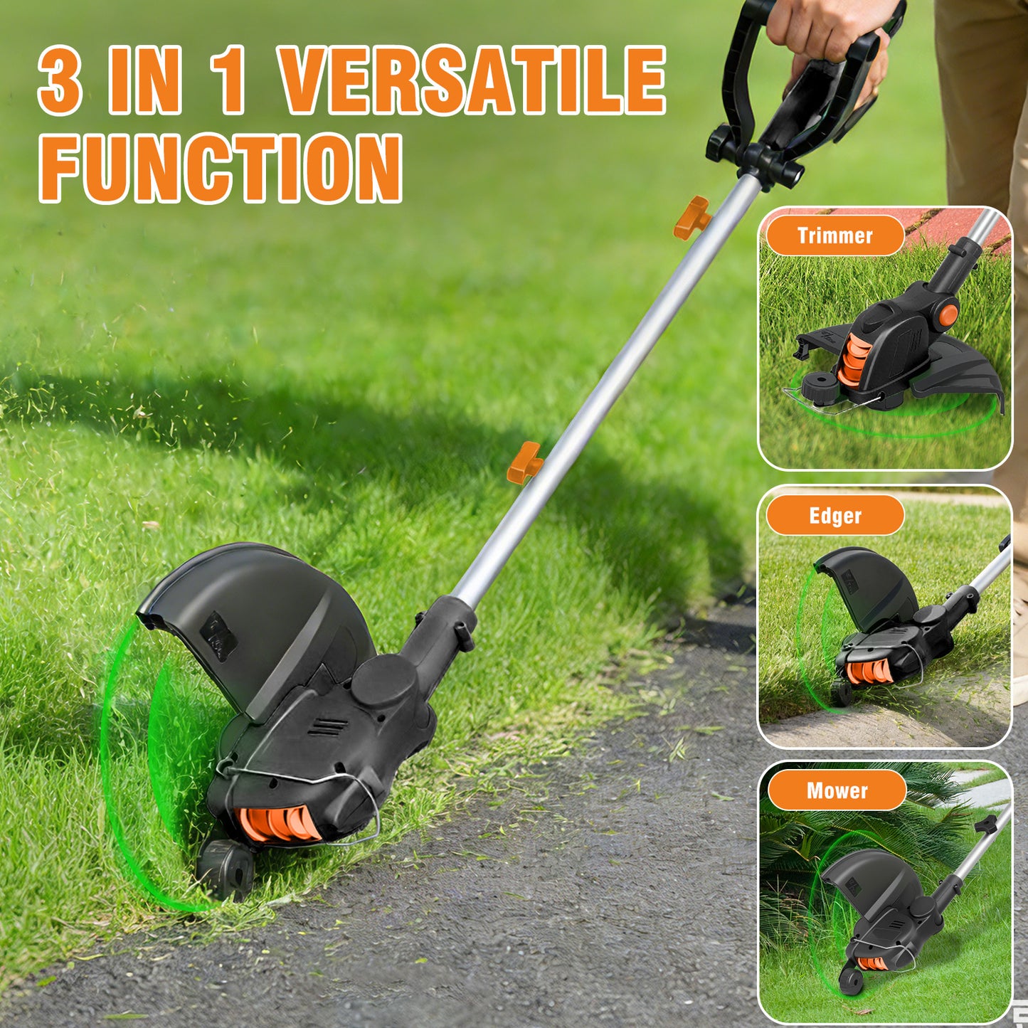 CATGOOD 12 Inch Weed Eater, 4AH Battery Powered Weed Wacker with 9650 RPM High-Efficiency Motor