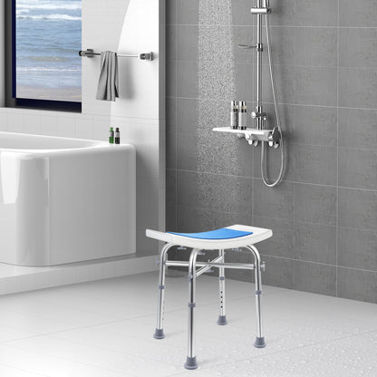 Shower Chair 400lbs Heavy Duty Shower Stool with Padded Bath Seat, Tool-Free Assembly, Height Adjustable Anti-Slip Shower Bench Bathtub Stool Seat for Elderly, Senior, Handicap & Disabled