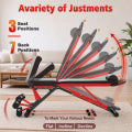 Multifunctional Foldable Weight Bench ¨C 1000 lbs Heavy Duty Capacity, 7-Level Adjustable Incline/Decline Backrest, Full-Body Training Home Gym Equipment with Resistance Bands & Pull Rope, Black-Red