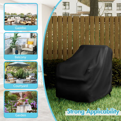 CATGOOD Patio Chair Covers, 420D Outdoor Chair Cover Waterproof, Lawn Lounge Furniture Cover for Wicker Chair, Swivel Chair, Rocking Chair, Black