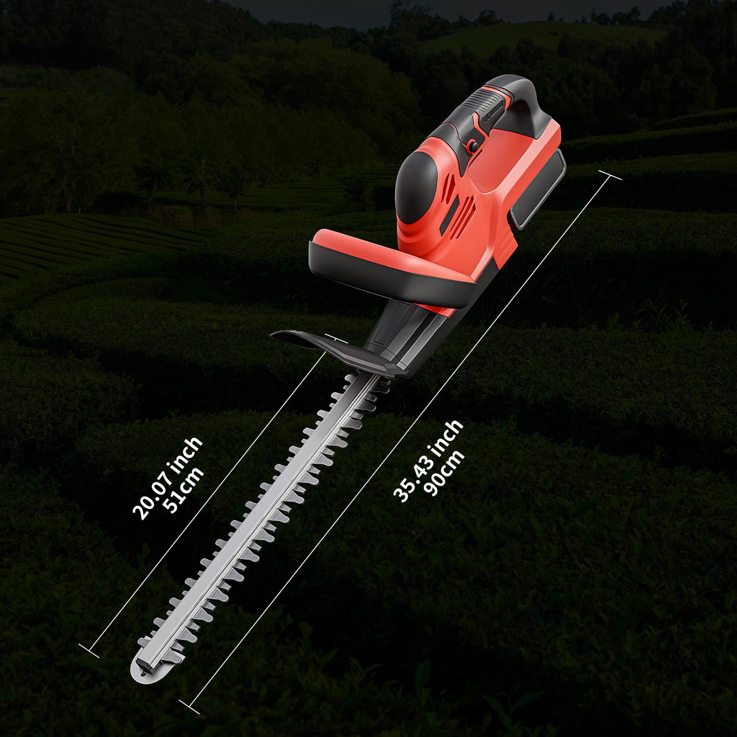 22 inch Cordless Hedge Trimmer, Electric Hedge Trimmer with 3.0Ah Batteries for Cutting Trimming Bushes and Shrubs