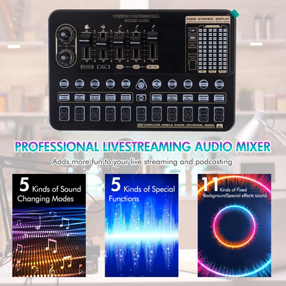 Condenser Microphone Bundle, Audio Mixer BM-800 Podcast Microphone with Voice Changer, Studio Equipment for Laptop Computer Vlog Living Broadcast Live Streaming YouTube TikTok