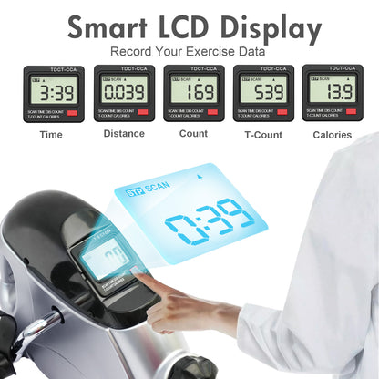 RICAN Under Desk Bike Pedal Exerciser, Mini Exercise Bike with Digital Display, Portable Foot Cycle Arm & Leg Peddler Machine for Home