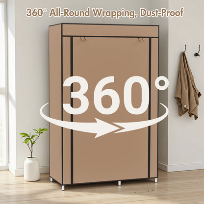 BAOKALER Closet Organizers and Storage, Hanging Closet Organization, Non-Woven Fabric Clothing Storage for Home Bedroom Living Room, Coffee
