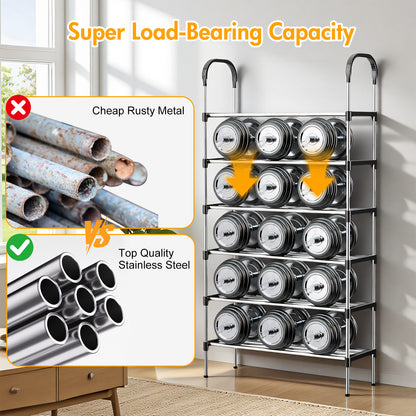 6-Tier Metal Shoe Rack Organizer for Entryway, Multifunctional Shoe Storage Shelf for Hallways, Bedrooms, Bathrooms, Offices, and Living Rooms, Silver and Black