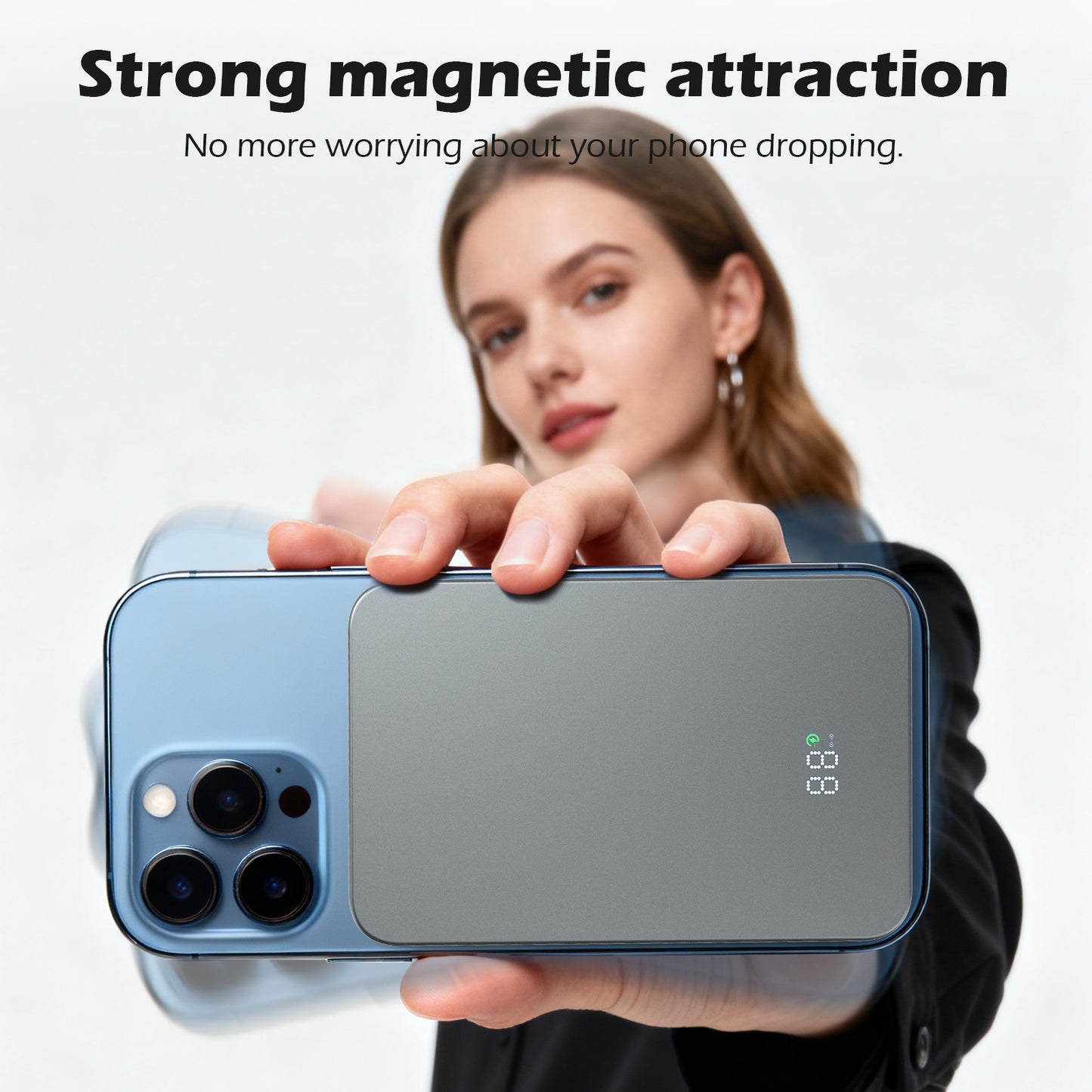 Magnetic Wireless Power Bank,5000mAh Ultra-Slim Portable Charger with 20W PD Fast Charging,USB-C Phone Battery pack Compatible with iPhone 17/17e/16/15/14/13/12 Pro Max & Android-Black