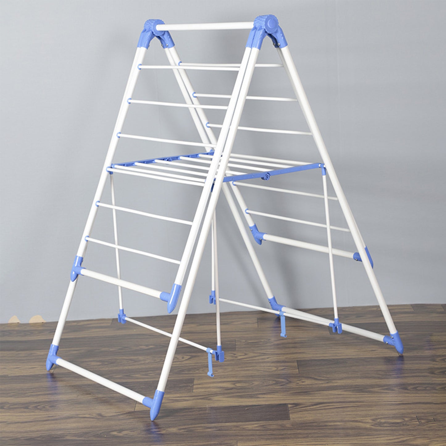 Foldable Clothes Drying Rack, Laundry Rack with Height Adjustable Wings, Metal Drying Rack Clothing for Indoor Outdoor