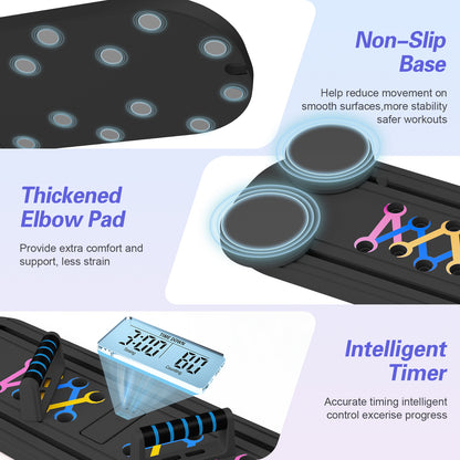 ALSO GO Pilates Board, Multifunctional Abdominal Board, Portable Pilates Machine with LED for Home, Sliding Workout Equipment with Knee Protected, Black