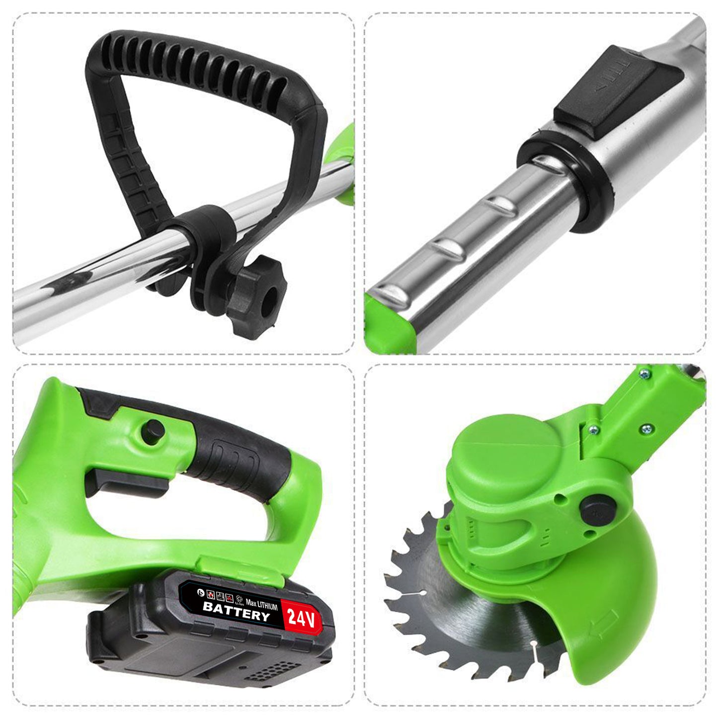 24V 650W Cordless String Trimmer + 21V Cordless Leaf Blower (150MPH) Combo Kit, with 3 Battery (2.0Ah Battery*2 + 4.0Ah Battery*1) and 2 Charger