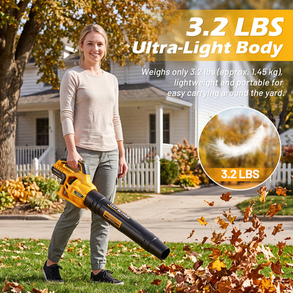 21V Portable Cordless Leaf Blower, 100MPH & 476CFM, 2?Speed Adjustable, Compatible with DEWALT 20V Battery, Tool Only, for Yard Lawn Driveway Cleaning