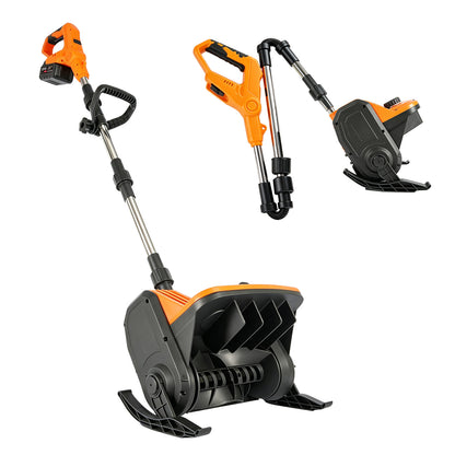 BAOKALER 21V Cordless Snow Shovel, 13 inch Electric Snow Blower with 2 x 4.0Ah Batteries and Ski Wheels for Driveways & Sidewalks
