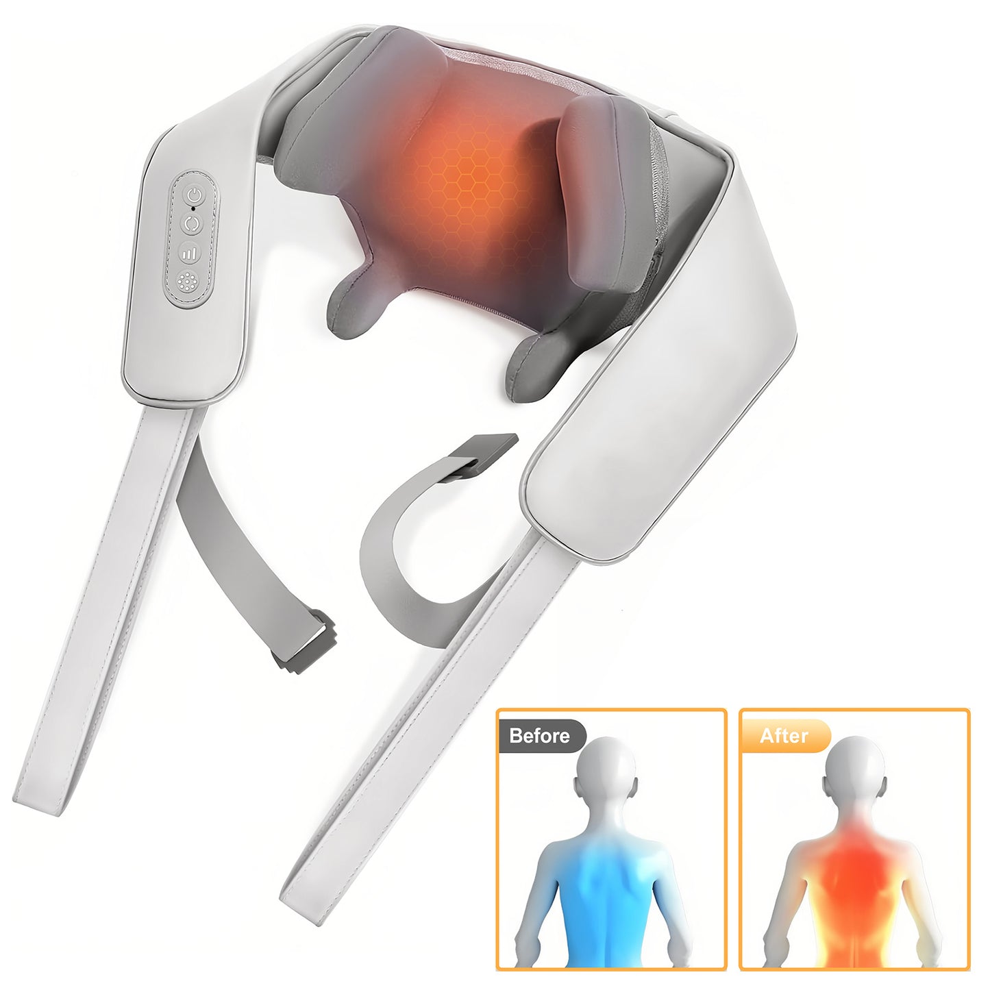 Cordless Neck and Shoulder Massager with Heat, Deep Tissue Upgraded 4D Shiatsu Massage Pillow for Back, Neck, and Shoulders, Perfect Gift for Men, Women, Moms, and Dads