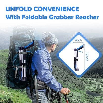 BAOKALER 2Pcs 43" Grabber Reaching Tool, Extra Long Foldable Reachers and Grabbers for Elderly Grab It Reaching Tool with Rotating Jaw + Magnets, Wide Claw Opening Reacher Pick up Tool, Trash Picker