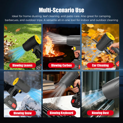 BAOKALER Electric Cordless Leaf Blower, 500CFM Handheld Leaf Blower with 2*4.0Ah Batteries and Charger for Patio Cleaning, Lawn Care