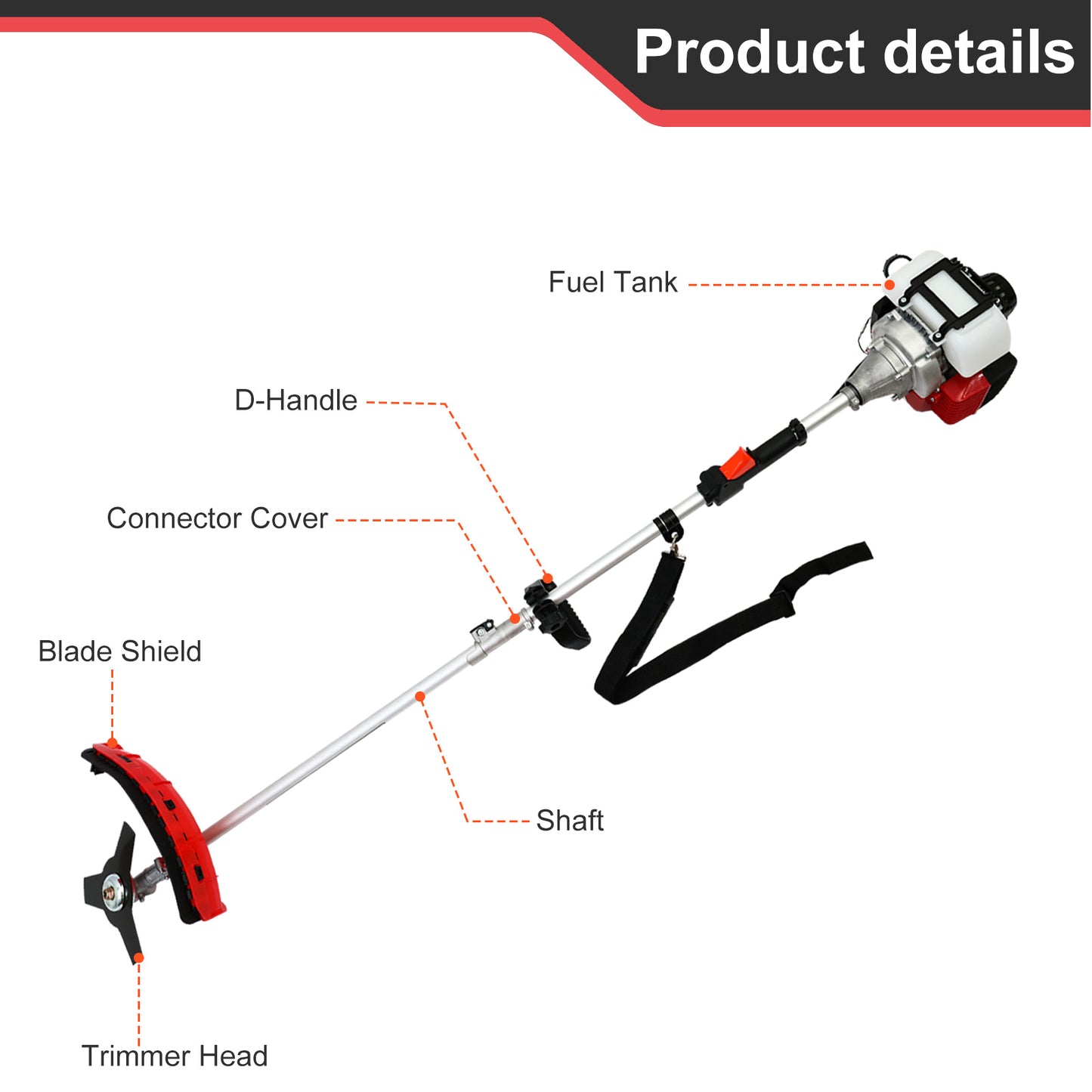 BAOKALER 31CC 4-Cycle Gas String Trimmer Weed Wacker, 16" Gas Weed Eater Weed Trimmer