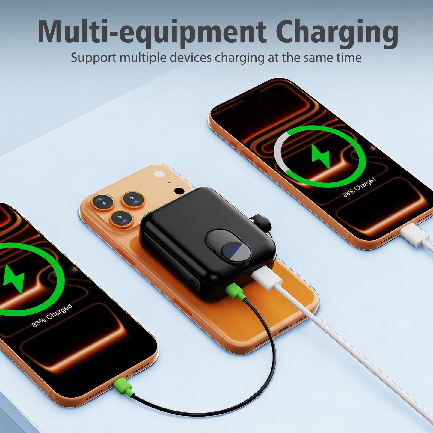 CATGOOD Magnetic Portable Charger, 10,000mAh Wireless Power Bank with USB-C Cable, Magnetic Battery Pack for iPhone 17/16/15/14/13/12 Series (Black)