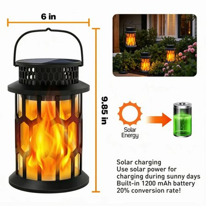 BAOKALER 2?Pack Decorative Solar Hanging Lanterns, Waterproof Outdoor LED Lights with Flickering Flame Effect, Solar Lantern Lighting for Garden Patio Pathway Deck Yard