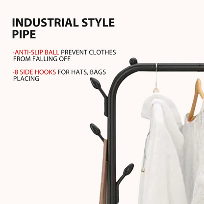 Homemart Clothes Rack, Garment Rack with Bottom Shelf for Hanging Clothes, Coats, Skirts, Shirts, Sweaters, Black