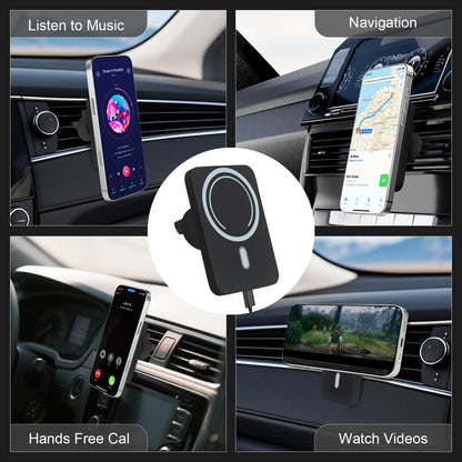Magnet Wireless Car Charger 15W Phone Holder Car Air Vent Fast Charging Pad For Magsafe iPhone 17 16 15 14 13 12