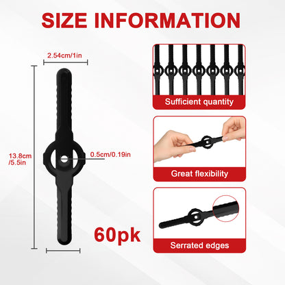 BAOKALER 60 PCS String Trimmer Head Blades Replace, Plastic Weed Trimmer Blades, Weed Wacker Replacement Blades, Machine Trimming Blades, Universal for Mainstream Cordless Grass Trimmer, Black
