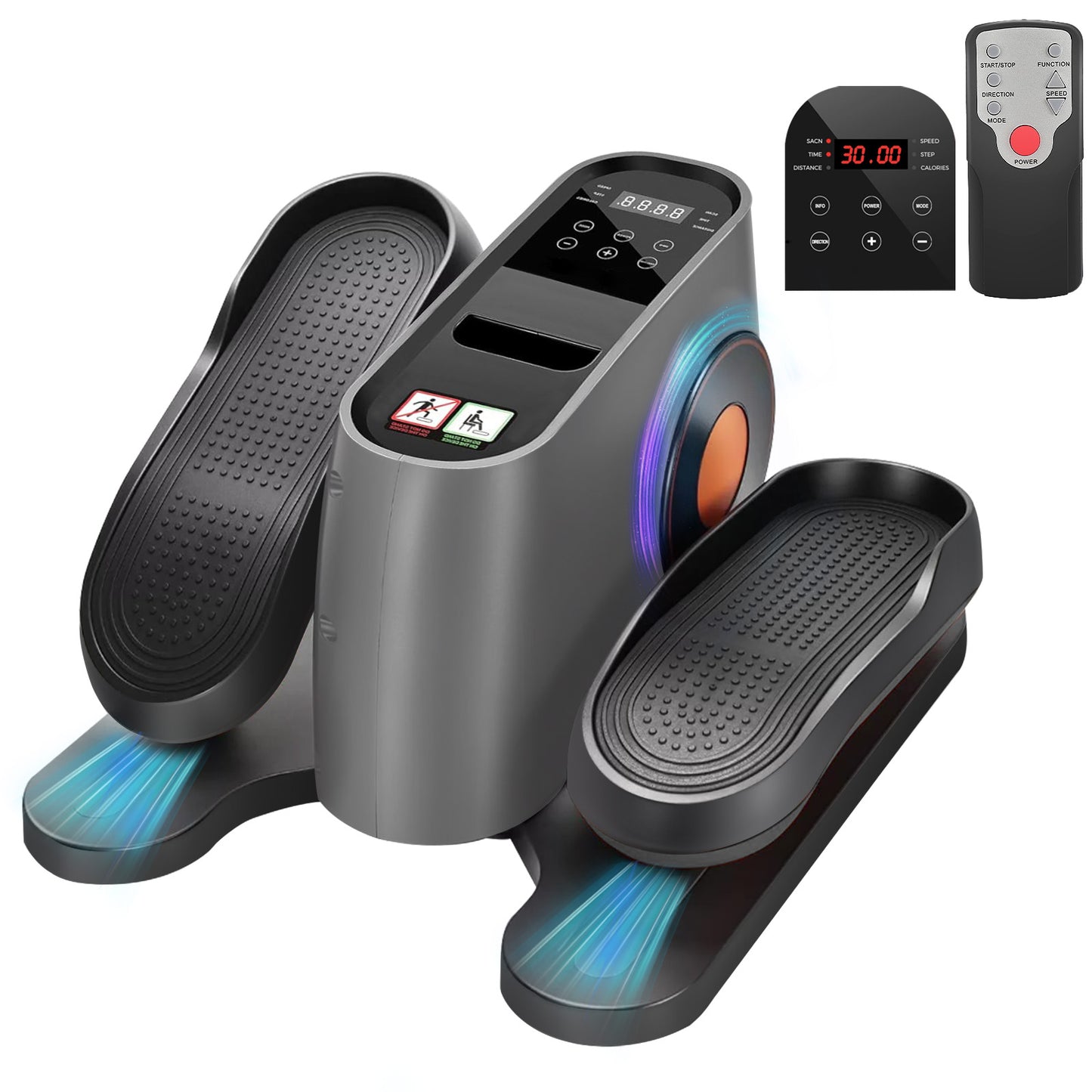 Under Desk Elliptical Machine, Leg Exerciser While Sitting for Seniors, Seated Pedal Exerciser with LED Display Monitor