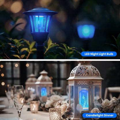 Catgood Blue LED Flame Bulbs, 4 Modes Flickering Fire Light, E26 Base for Halloween & Outdoor Decor, 4 Pack