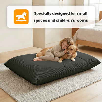CATGOOD 3-in-1 Bean Bag Chair for Kids Adults, Convertible kids chair with Skin Friendly Fabric for Living Room, Bedroom, Gray