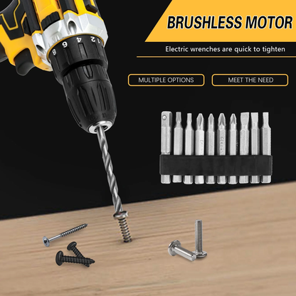 CATGOOD Tool Set with 21V Cordless Drill, 3/8" Electric Drill Set with 2*3.0Ah Batteries and Charger for DIY Screwdriver, 120 PCS, Yellow