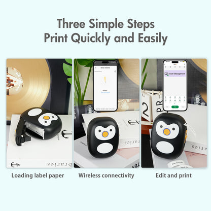 BAOKALER Label Maker, Label Printer with Tape Portable Bluetooth Mini Printer, Inkless Thermal Labeler for Home Office School