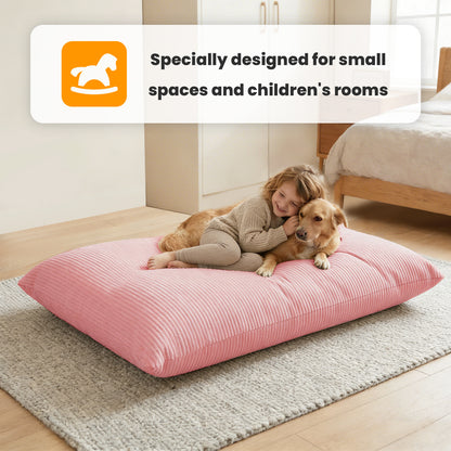 CATGOOD 3-in-1 Bean Bag Chair for Kids Adults, Convertible kids chair with Skin Friendly Fabric for Living Room, Bedroom, Pink