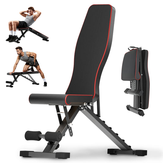 Weight Bench, Incline Bench Press for Full Body, 72 Training Angles Adjustable, 990 LBS Capacity & Foldable Design for Home Gym