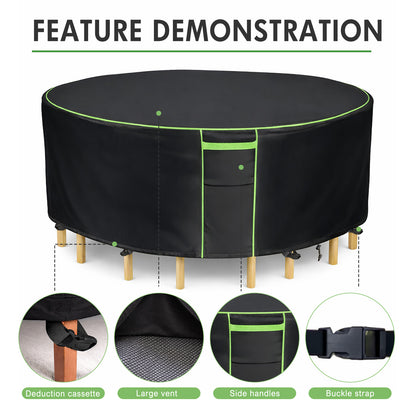 Round Patio Furniture Covers, 84" Dia Outdoor Furniture Covers, Waterproof Outdoor Table Cover, Fire Pit Cover, 420D Cover for Outdoor Furniture Set, Black