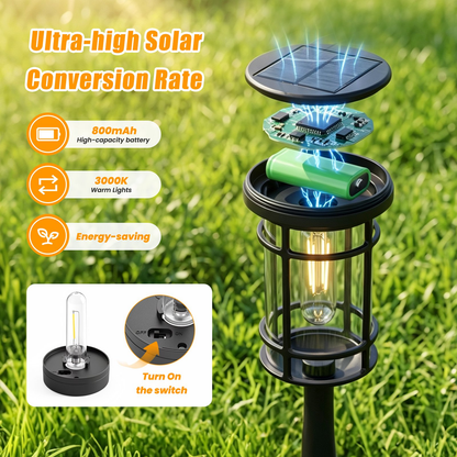 CATGOOD 8 Pack Solar Pathway Lights Outdoor Waterproof, 3000K Auto On/Off Solar Garden lights for Yard Lawn Walkway, Warm White