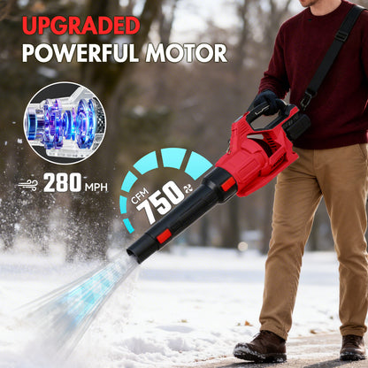 CATGOOD 750CFM Leaf Blower Cordless, 280MPH 3 Speed Levels Electric Leaf Blower, 4Ah Battery Powered Leaf Blower with Turbo Function