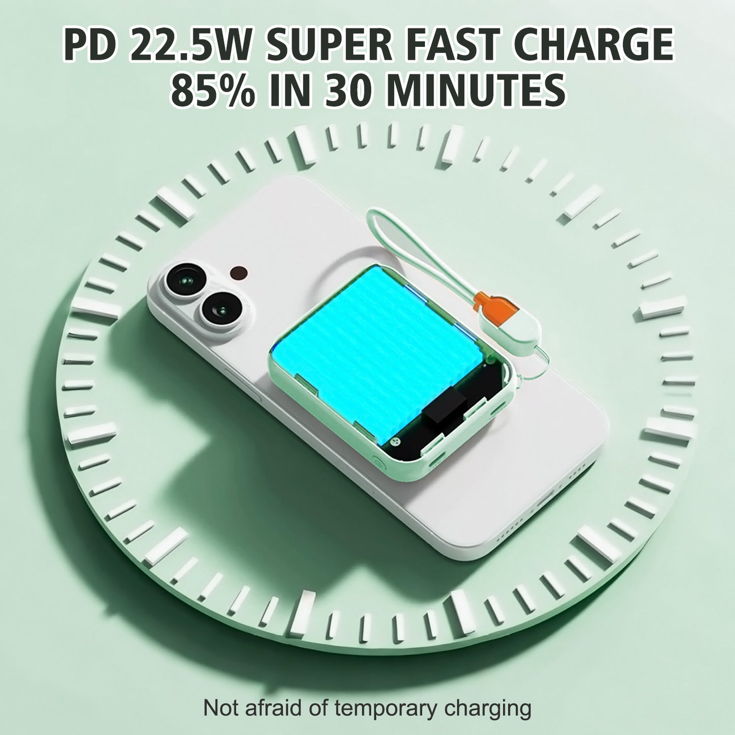 CATGOOD Magnetic Portable Charger, 10,000mAh Wireless Power Bank with USB-C Cable, Magsafe-Compatible Battery Pack for iPhone 17/16/15/14/13/12 Series(Green)