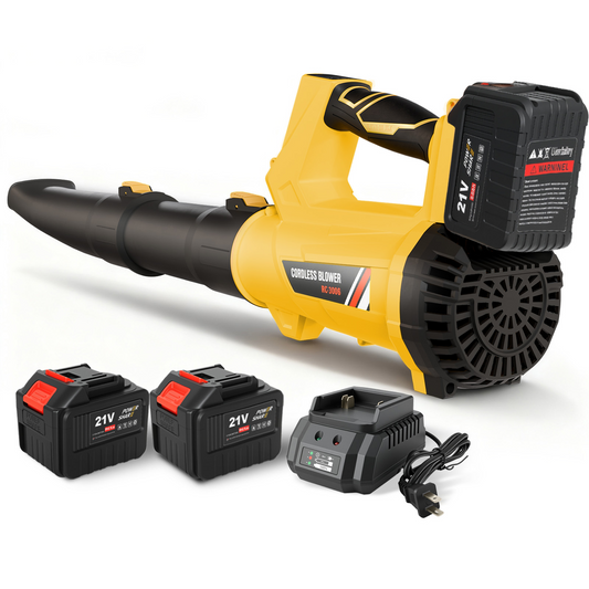 Leaf Blower, 170MPH 21V Leaf Blower Cordless with 2X6.0Ah Battery & Charger, Electric Leaf Blower for Lawn Care, Battery Powered Leaf Blower for Snow Blowing & Yard Patio Garden Cleaning