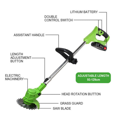 24V 650W Cordless String Trimmer + 21V Cordless Leaf Blower (150MPH) Combo Kit, with 3 Battery (2.0Ah Battery*2 + 4.0Ah Battery*1) and 2 Charger