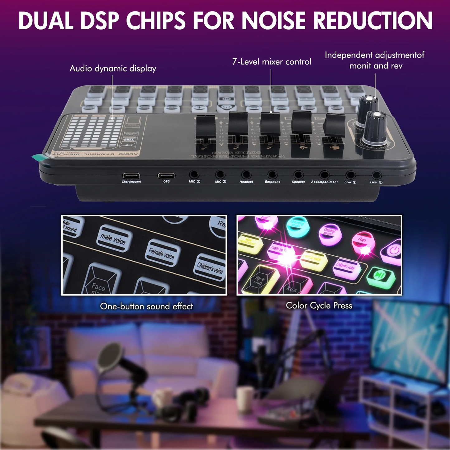 Condenser Microphone Bundle, Audio Mixer BM-800 Podcast Microphone with Voice Changer, Studio Equipment for Laptop Computer Vlog Living Broadcast Live Streaming YouTube TikTok