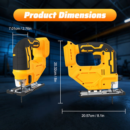 Brushless Cordless Jig Saw, Electric Jigsaw Tool Power Jig Saws for Woodworking, Wood Cutter Hand Tool with 3 Orbital Settings, ¡À45¡ã Bevel Cutting, Compatible for DEWALT 20V Battery