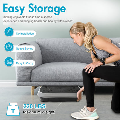 Vibration Plate, Full Body Shaker Platform for Home Exercise, Vibration Board with 5 Pull Ropes
