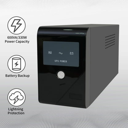 CATGOOD UPS 600VA/330W Backup Power, 3 Outlets, Battery Backup with Surge Protection, Only Suitable for Desktop computer