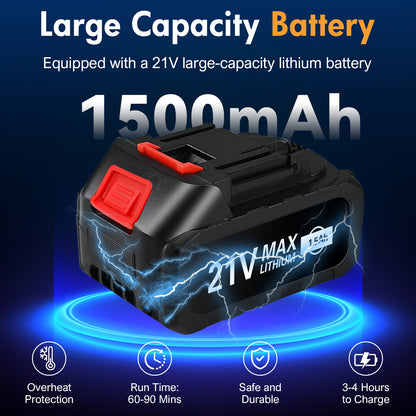 21V 6 In 1 Nozzles Car Power Cleaner Machine, 3200RPM,500PSI, Portable High Pressure Car Wash, Cordless Pressure Washer with 2 Rechargeable Batteries, 32.8FT Water Pipe
