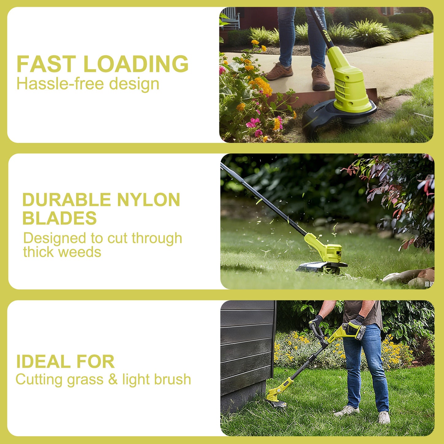 Nylon Weed Eater Bladed Head for Ryobi 18V 24V & 40V String Trimmers w/20 Blades